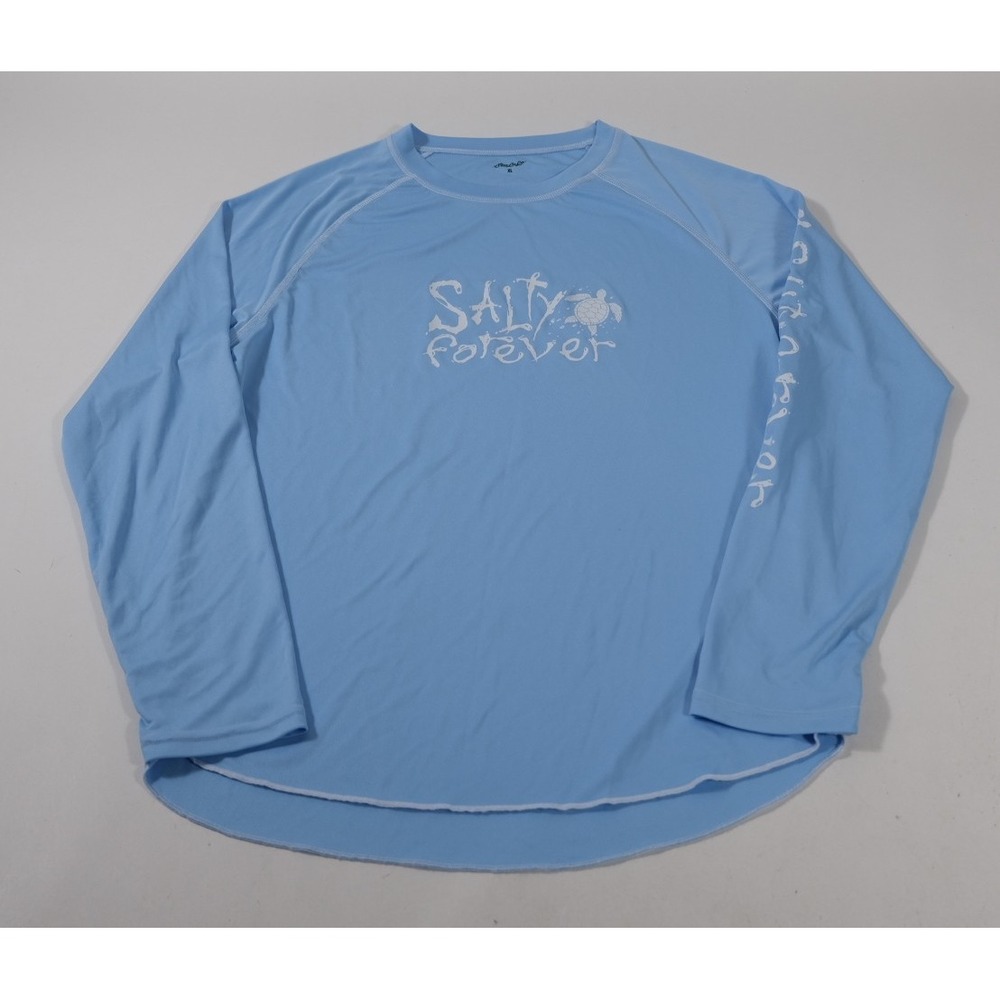 Sea La La Rash Guard Women XL Blue Salty Forever Sea Turtle Long Sleeve Shirt